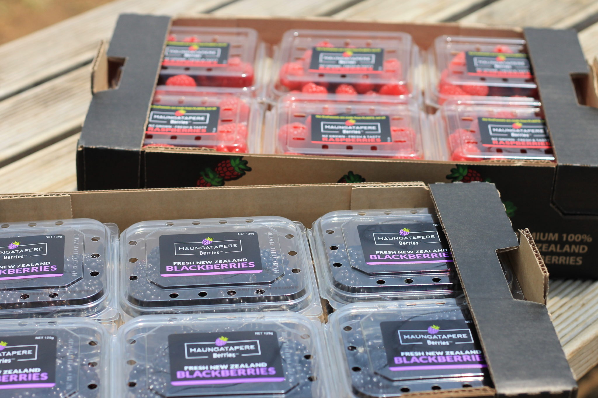 Recycled Packaging Maungatapere Berries.